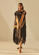 A Model Wearing Black Cotton Mul Black Paradise, curated by Only Ethikal